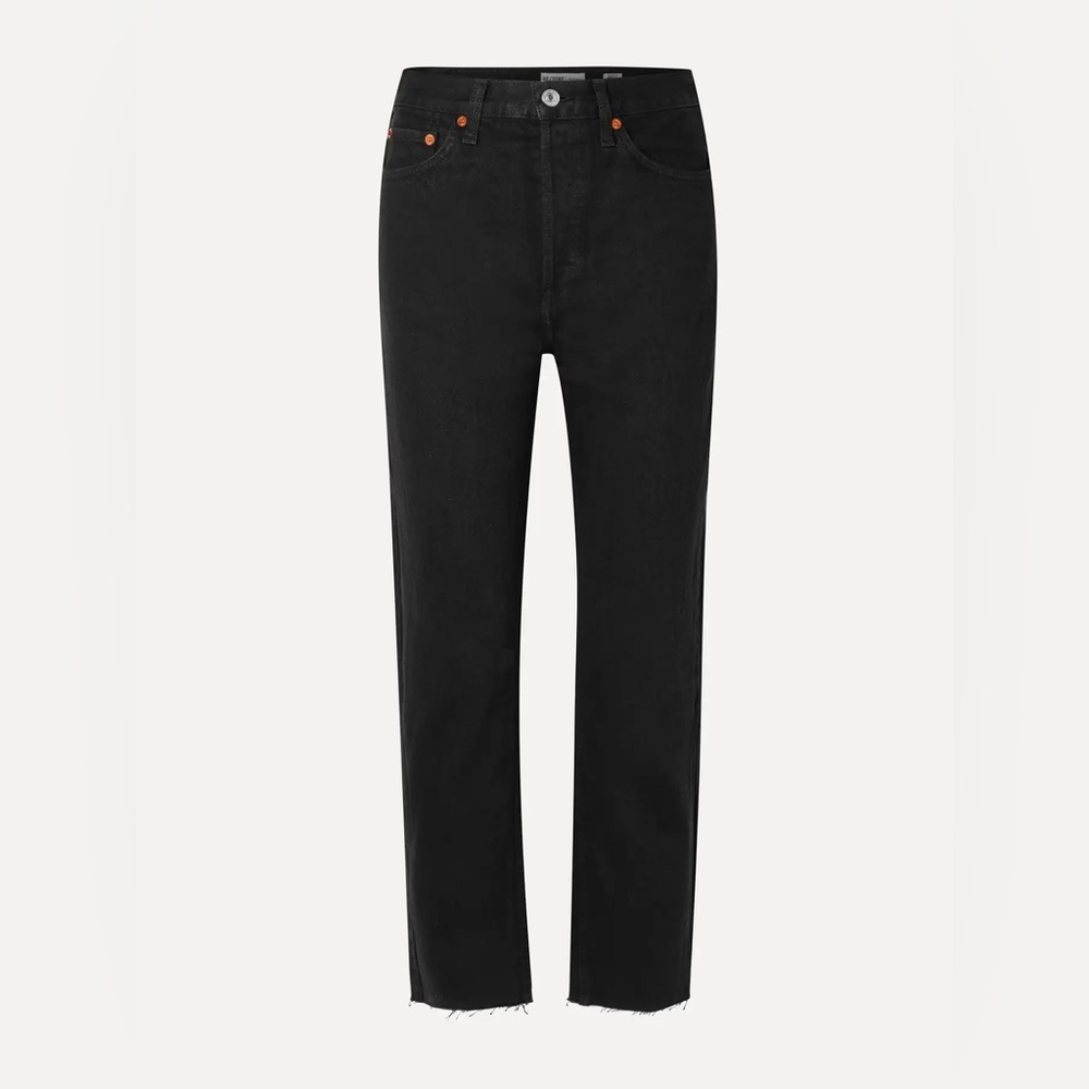 RE/DONE 70s Stove Pipe jeans. Black. Size 25.